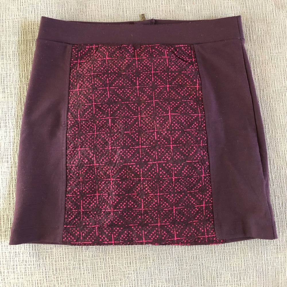 American Eagle Maroon and Pink Mini Skirt